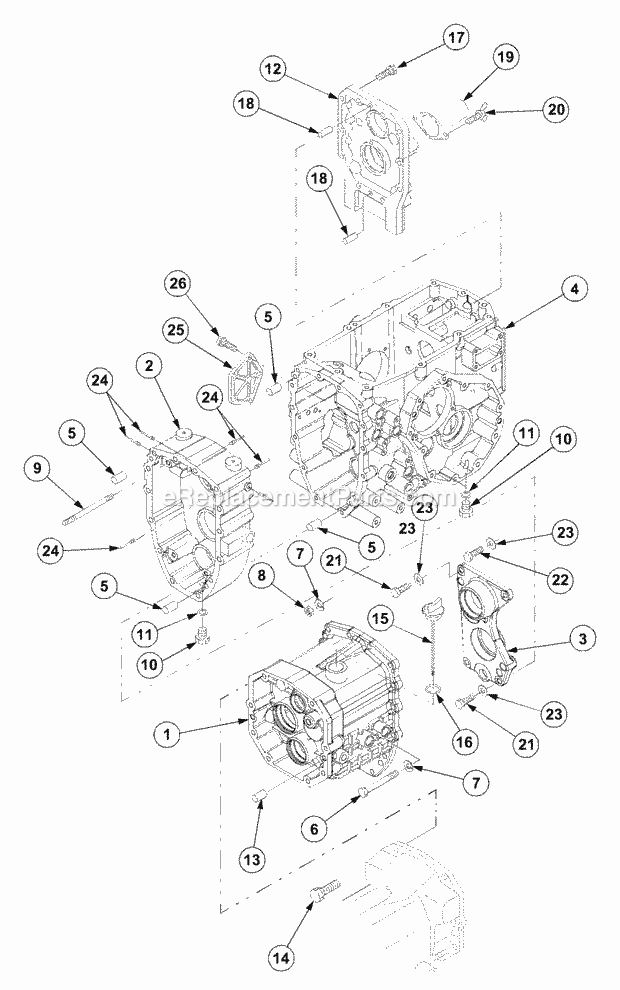 Transmission (Part 1) Diagram and Parts List for 7532 54AF44G-710, 54AH44G-710, 54AN44G-710 Cub Cadet Lawn Tractor